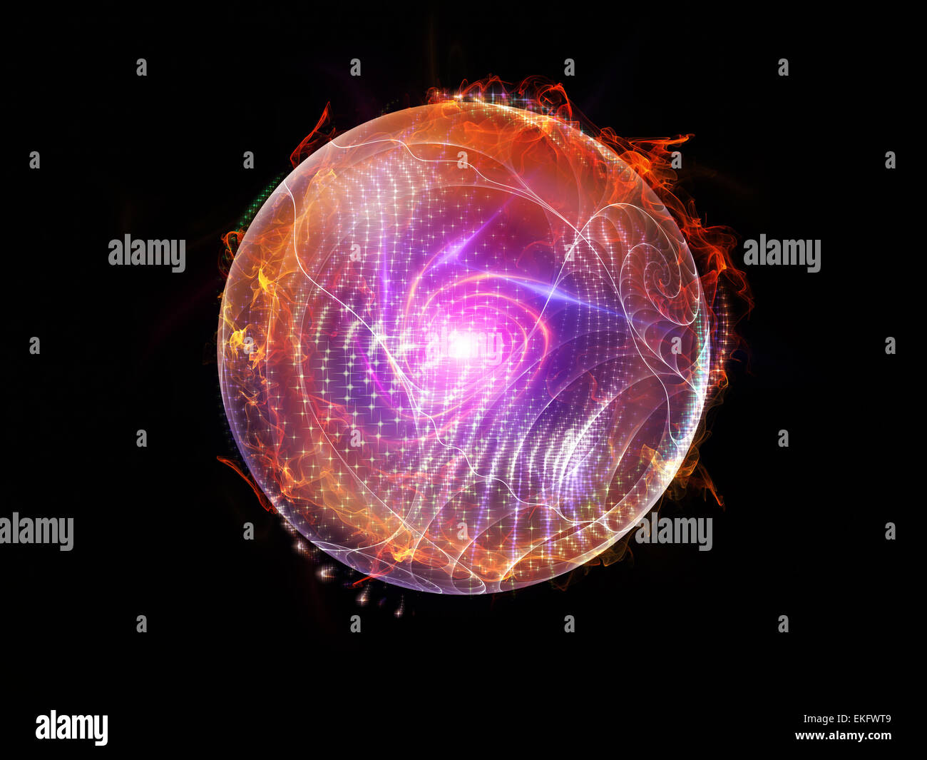 Visualization of Fractal Sphere Stock Photo