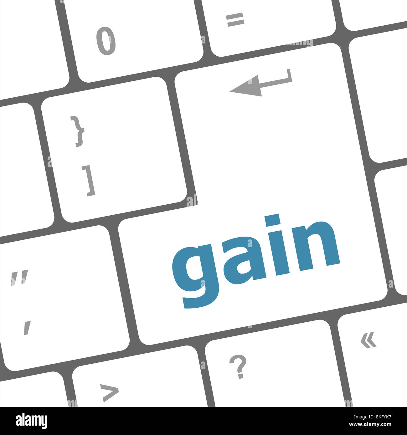 gain word on computer pc keyboard key Stock Photo