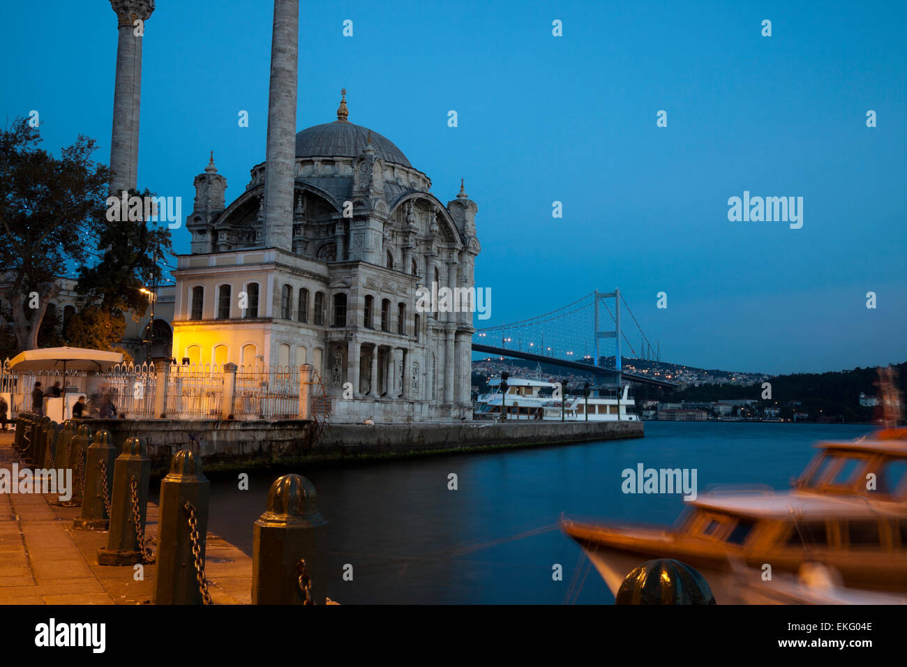 Ortakoy Mosque in Istanbul by Night Stock Photo - Alamy