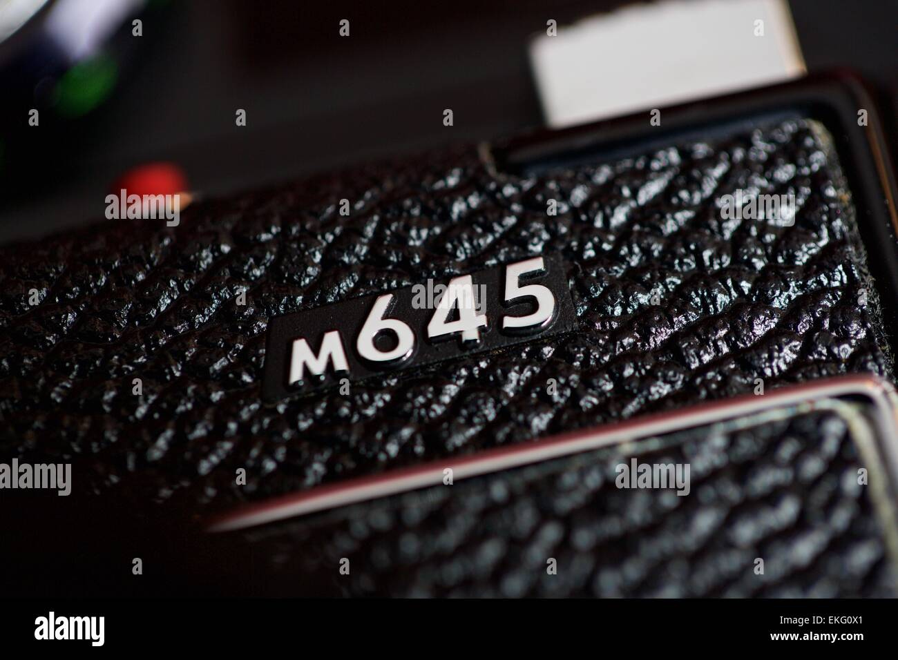 Close up of a vintage Mamiya M645 medium format camera Stock Photo