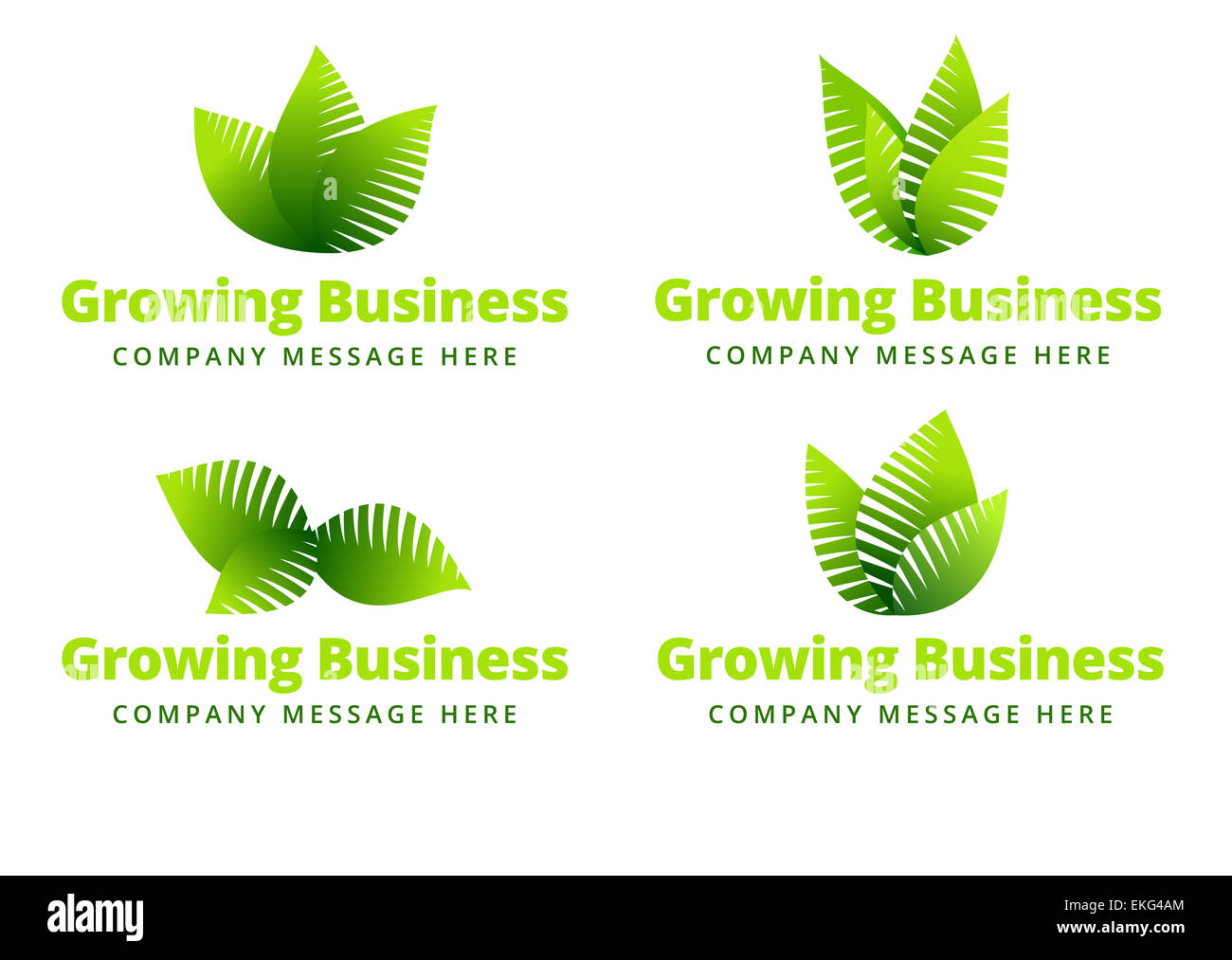 Green logo concept using leafs Stock Photo