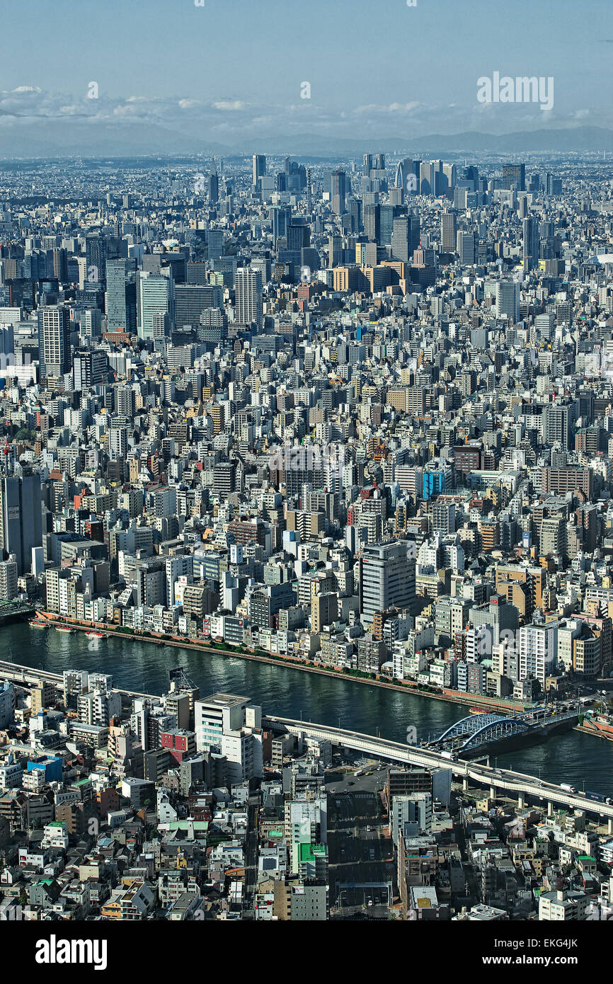 Honshu island, Kanto, Tokyo, overview. Stock Photo