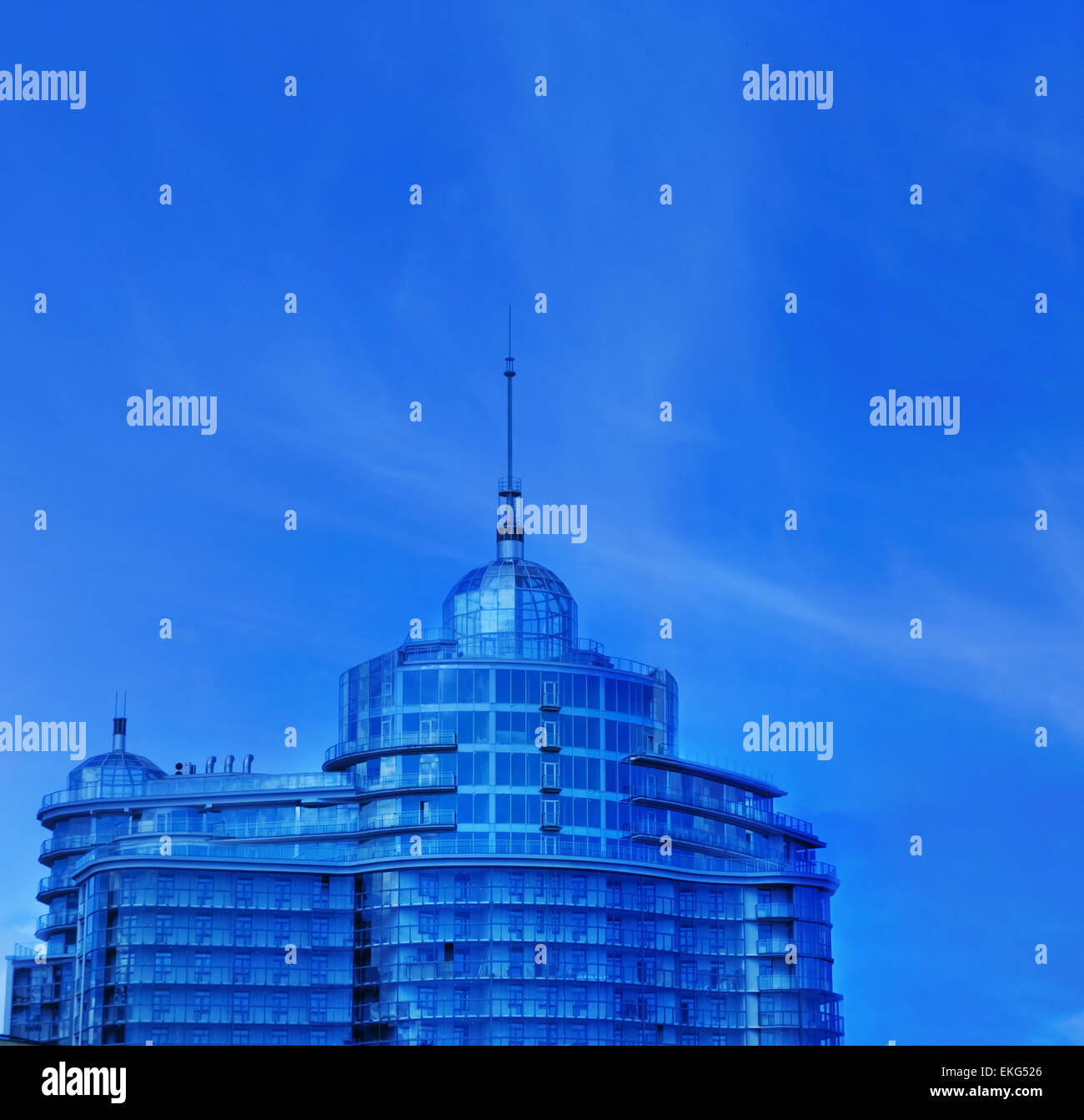 Urban office building over blue sky Stock Photo - Alamy