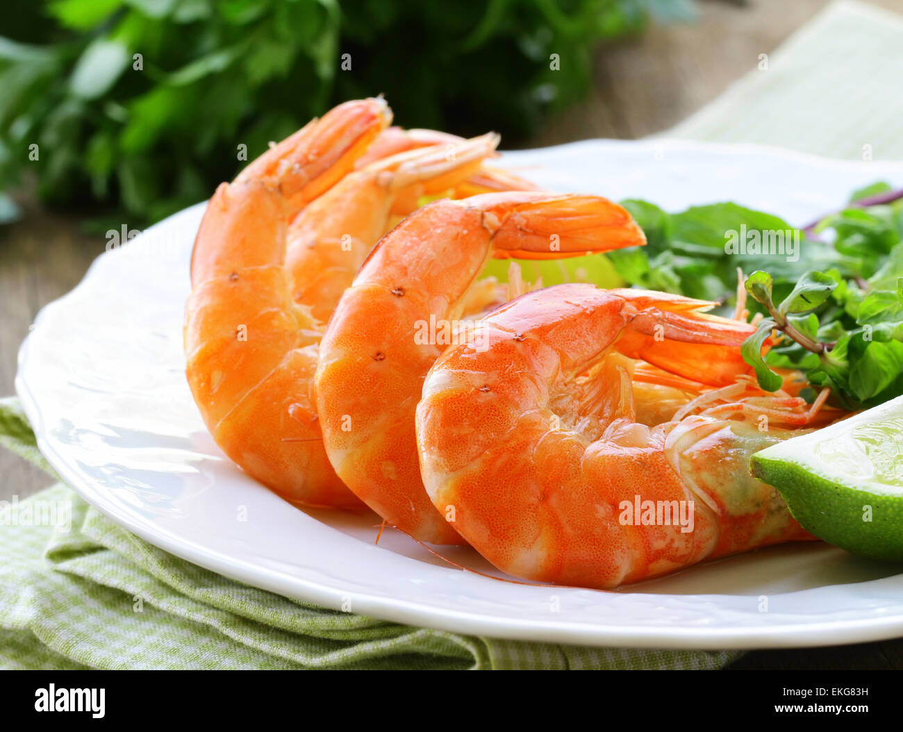 appetizer of shrimp with herbs and spices Stock Photo - Alamy