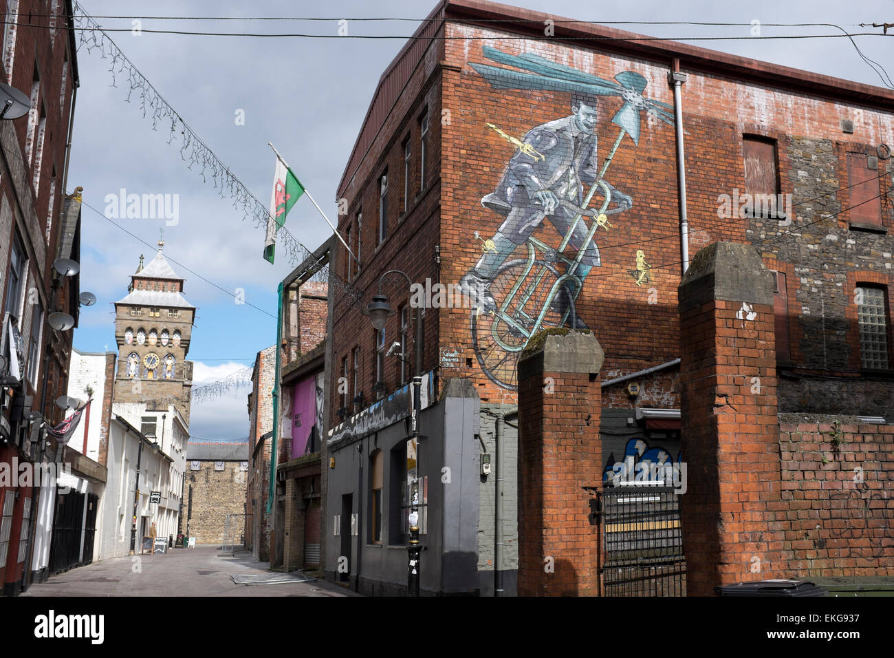 Urban Wall Art Clwb Ifor Bach Womanby Street Cardiff Stock Photo Alamy