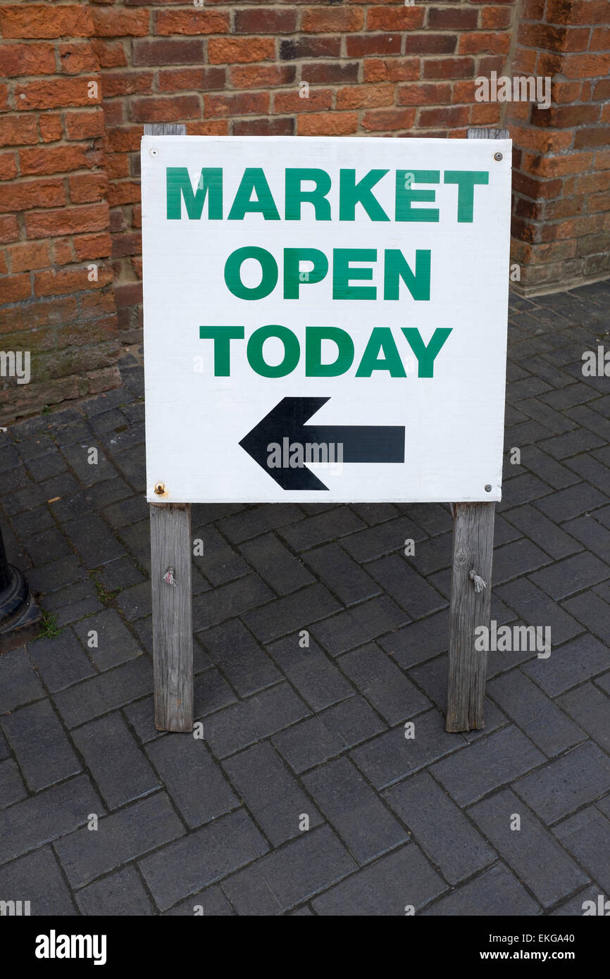 Market Open Today Sign Stock Photo Alamy