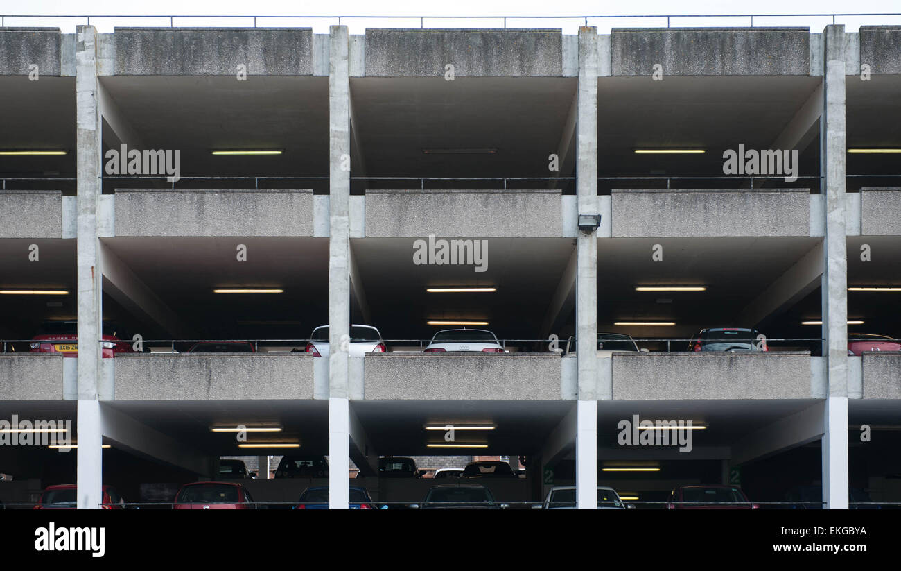 A modern concrete car park in Leamington Spa Stock Photo Alamy