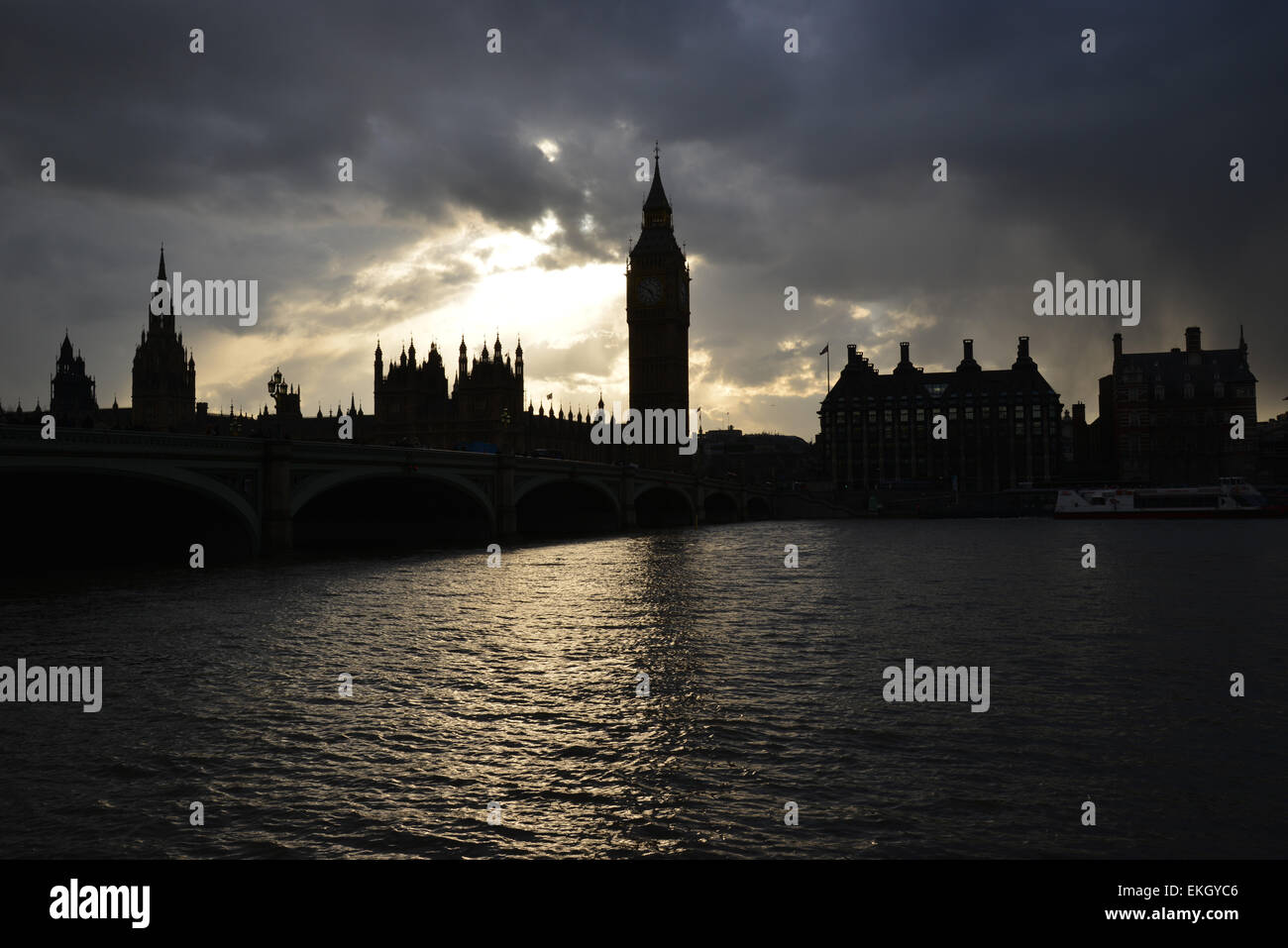 Palace of Westminster and Elizabeth Tower, London. Stock Photo