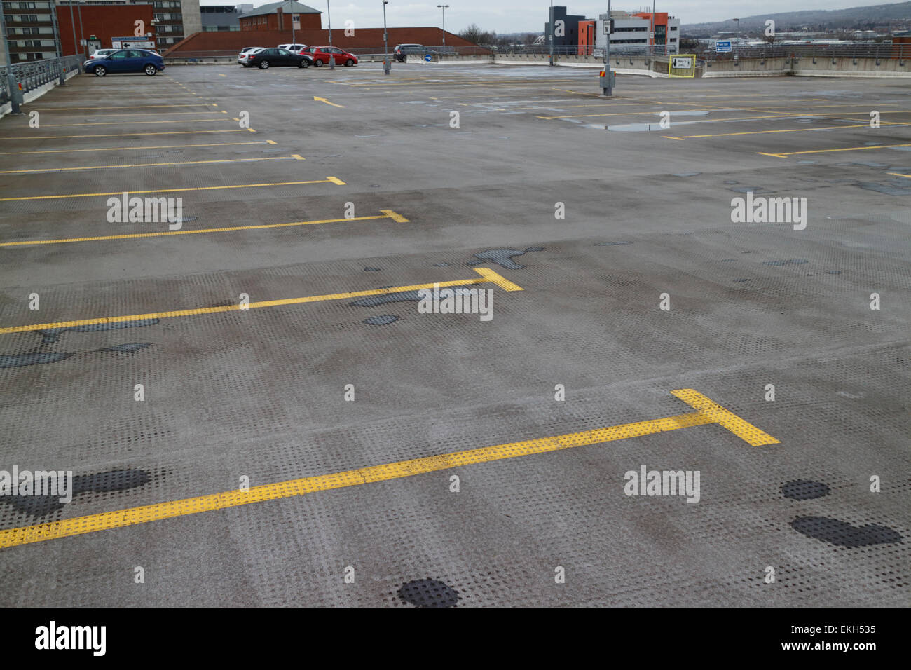 upper floor of a multi storey car park in the uk Stock Photo