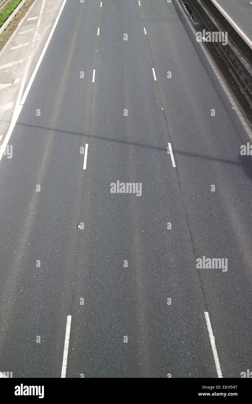 3 lane surface of M2 motorway in county antrim northern ireland Stock