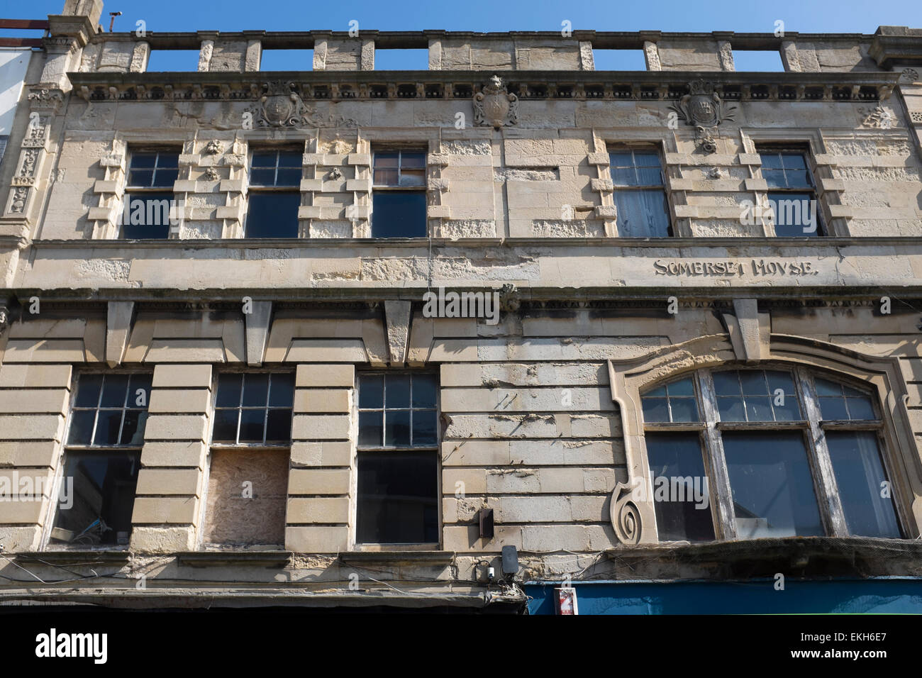 Old Building Facade Somerset House High Street Weston Super Mare Stock Photo