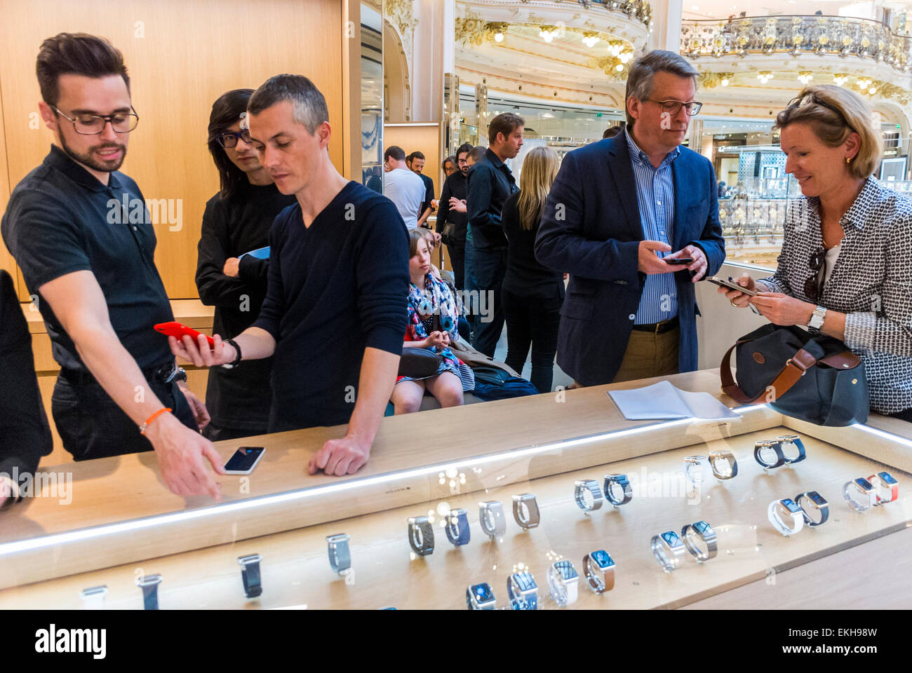 Paris, France. Apple Corp. Store in French Department Store, Galeries