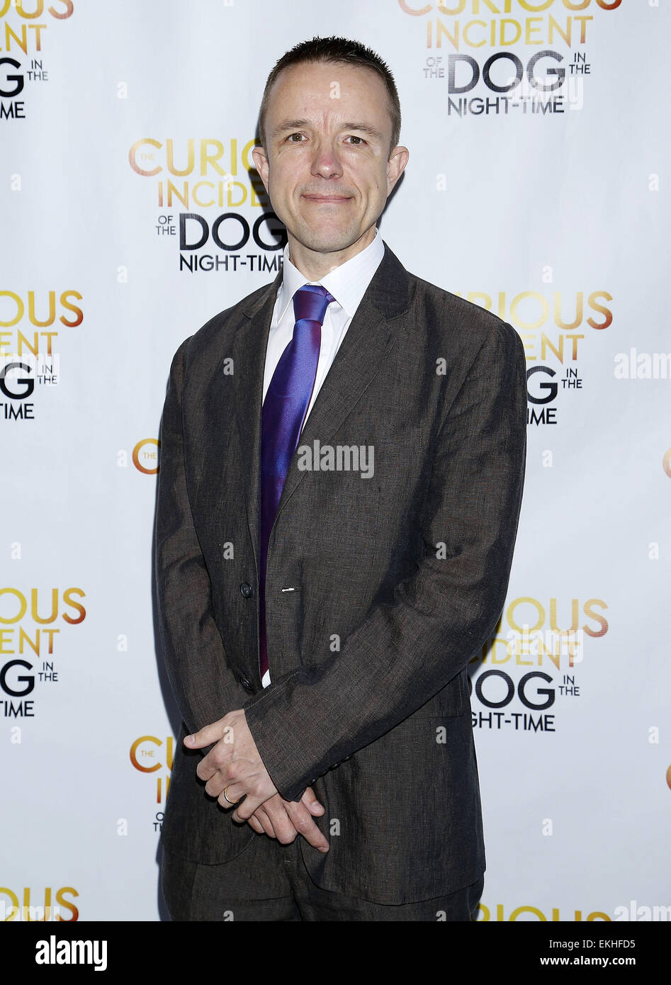 Opening night of The Curious Incident of the Dog in the Night-Time at the Barrymore Theatre - Arrivals.  Featuring: Adrian Sutton Where: New York, New York, United States When: 05 Oct 2014 Stock Photo