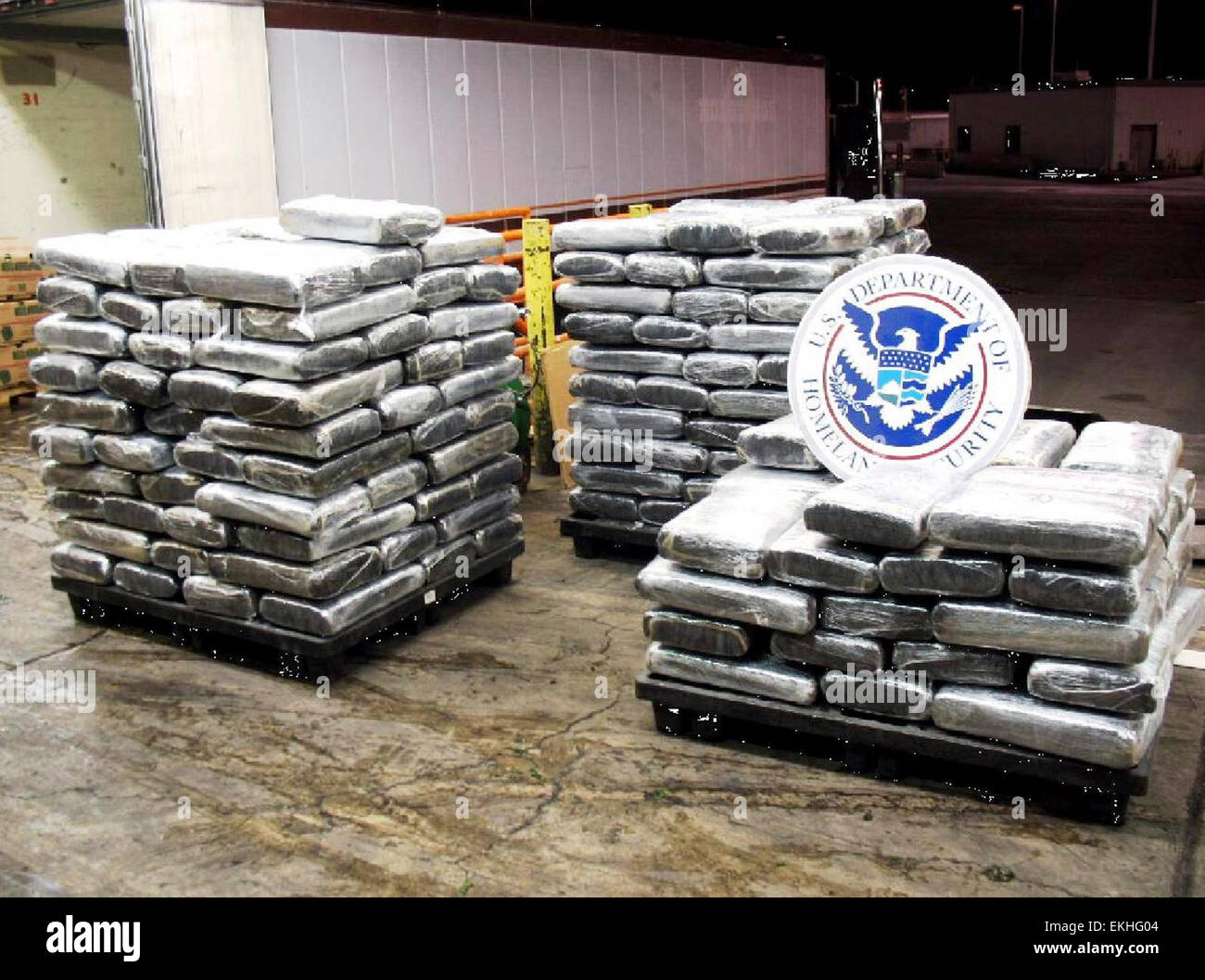 Customs and Border Protection officers assigned to the Area Port of  Jacksonville, Florida inspect and seize items being shipped into the United  States that are not compliant with intellectual property rights on