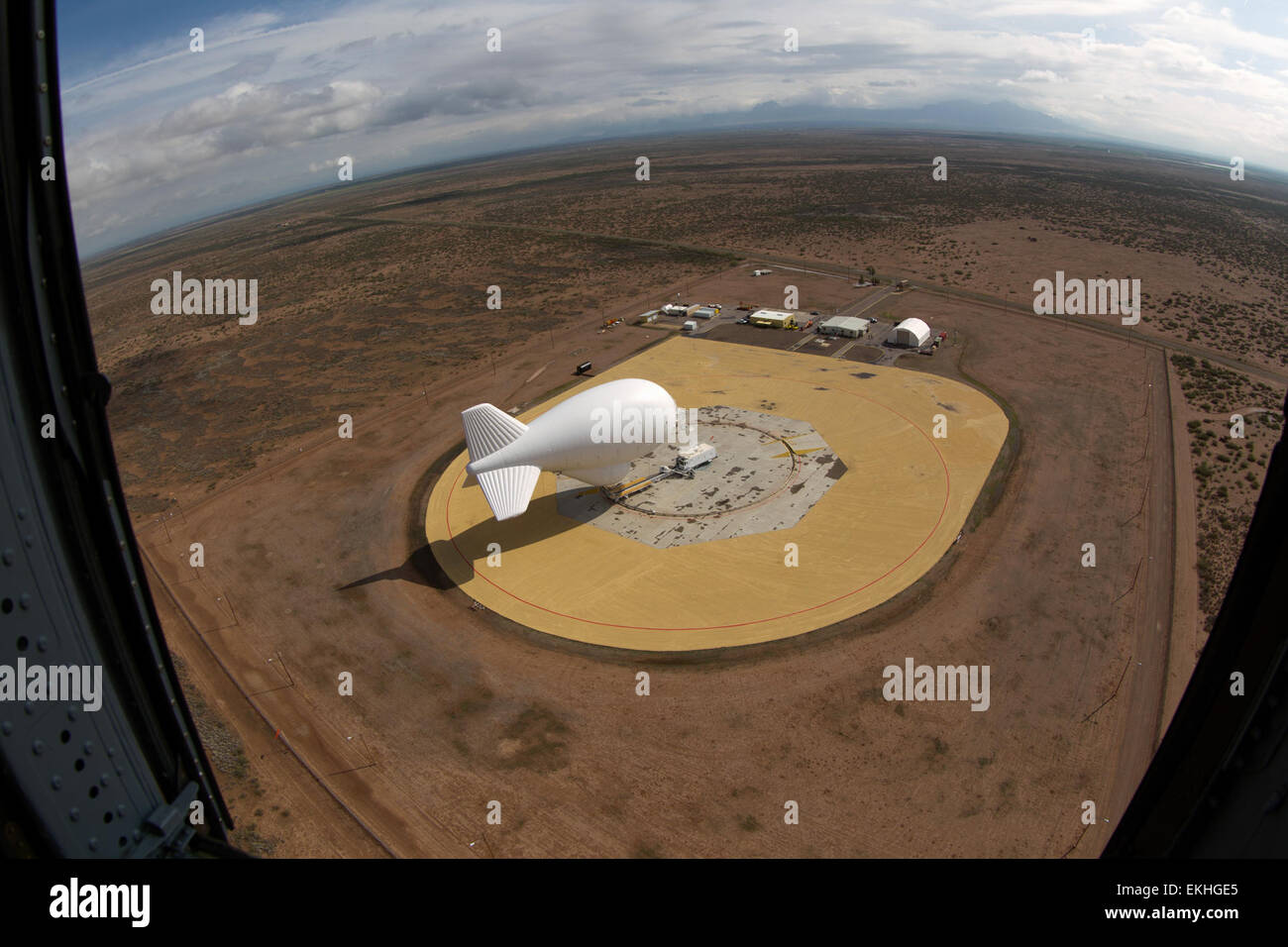 U.S. Customs and Border Protection, Office of Air and Marine, Tethered Aerostat Radar System (TARS) Deming New Mexico.  Donna Burton Stock Photo