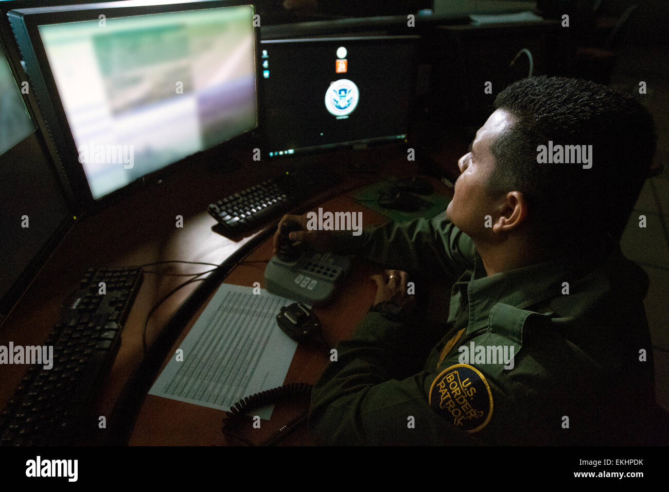 South Texas Border Patrol agent monitor border activity by use of a Stock  Photo - Alamy