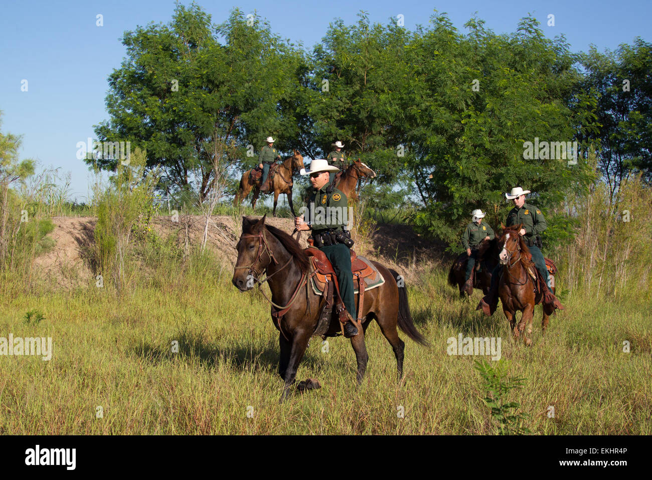 CBP, Border Patrol agents from the McAllen station horse patrol unit on