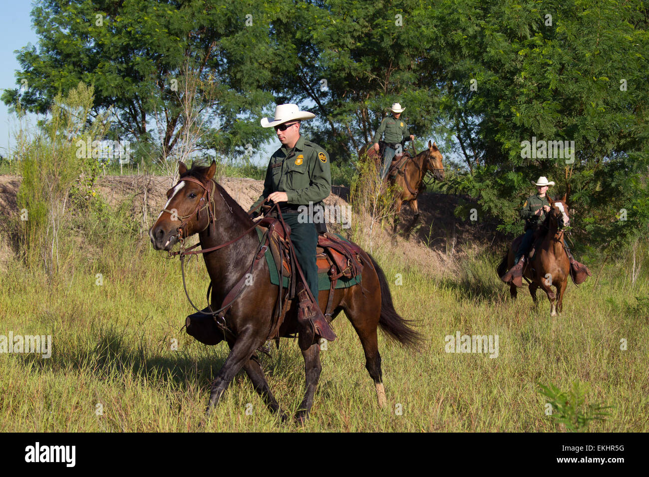 CBP, Border Patrol agents from the McAllen station horse patrol unit on