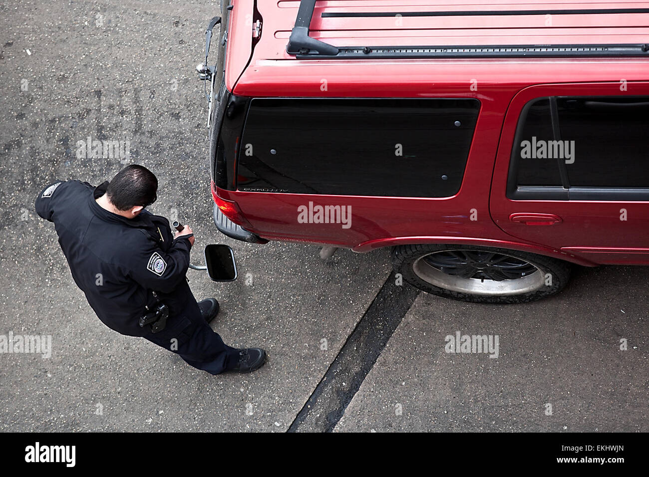 At the Calexico Port of Entry in Texas, a U.S. Customs and Border ...