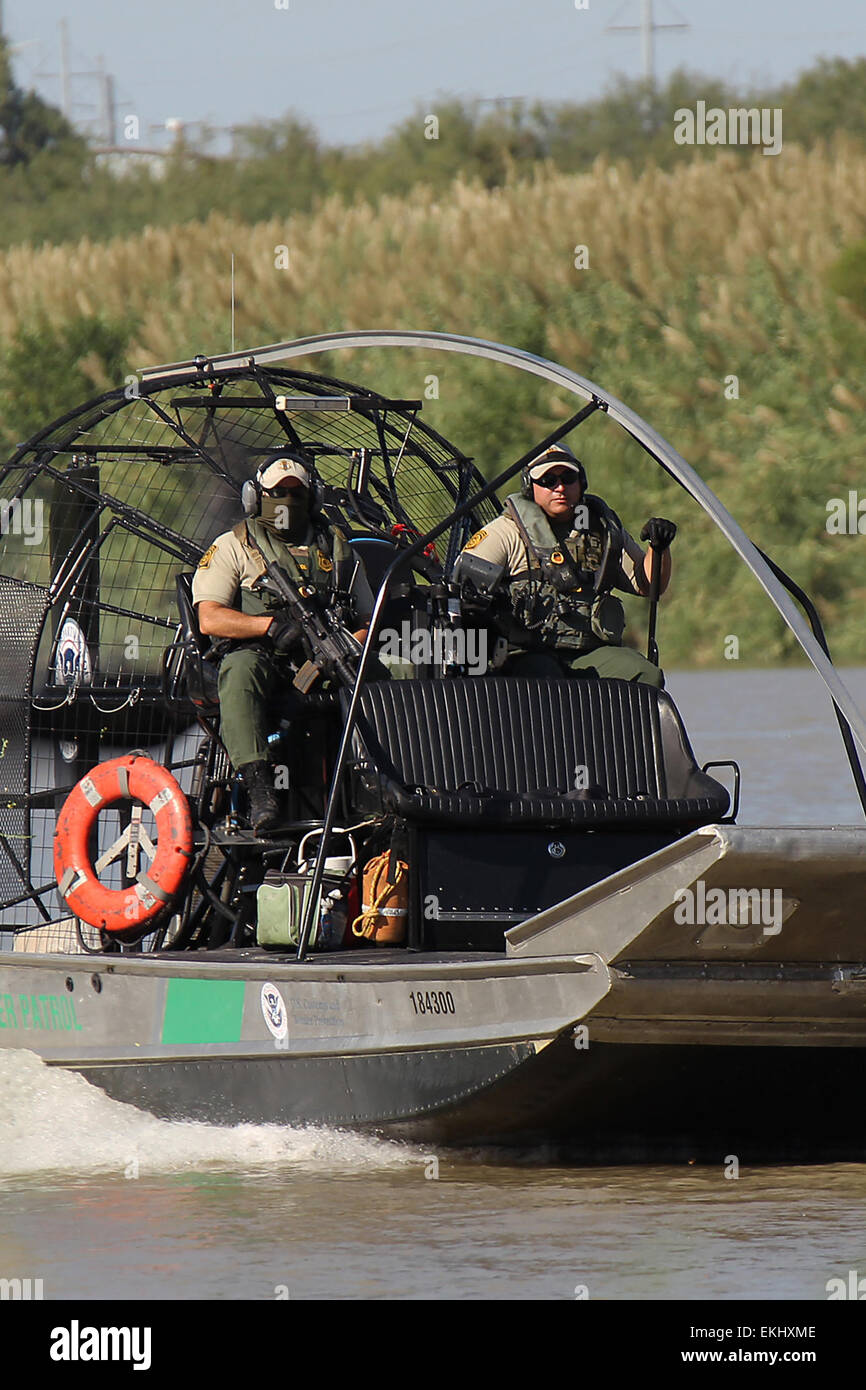 A Border Patrol Riverine Unit conducts patrols using an Air and Marine ...