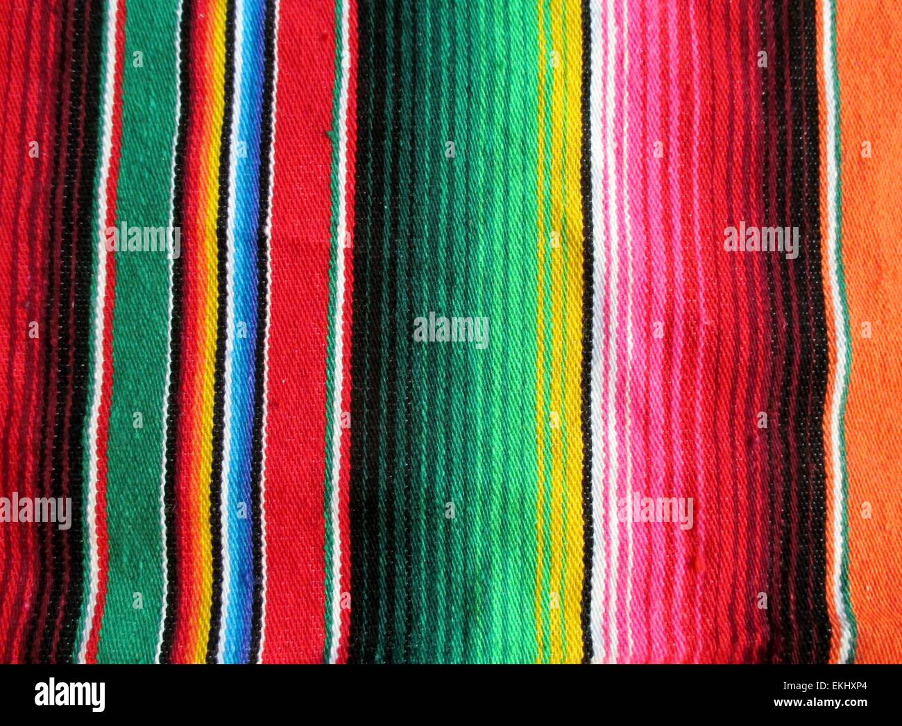 poncho Mexican traditional handwoven rug poncho fiesta with stripes