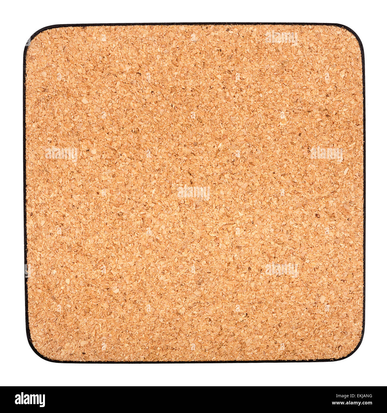 Cork table coaster with black border isolated on white Stock Photo Alamy