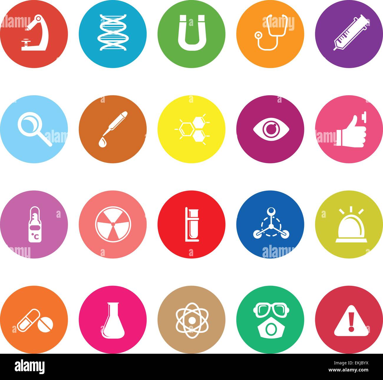 Science flat icons on white background, stock vector Stock Vector Image ...