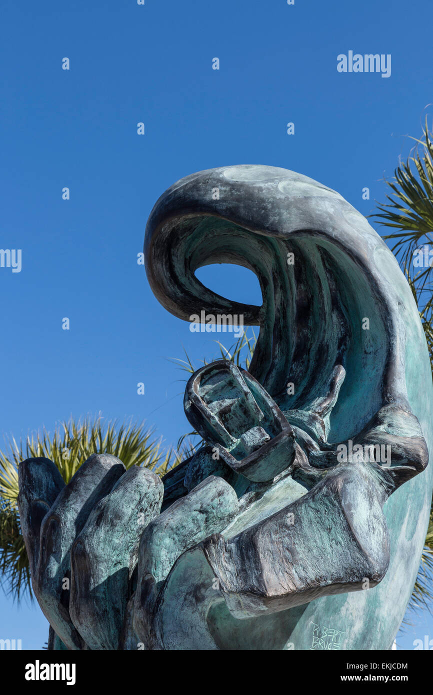 The Hand of Fate, Memorial  to Florida Fishermen Lost at Sea, Madeia Beach, FL, USA Stock Photo