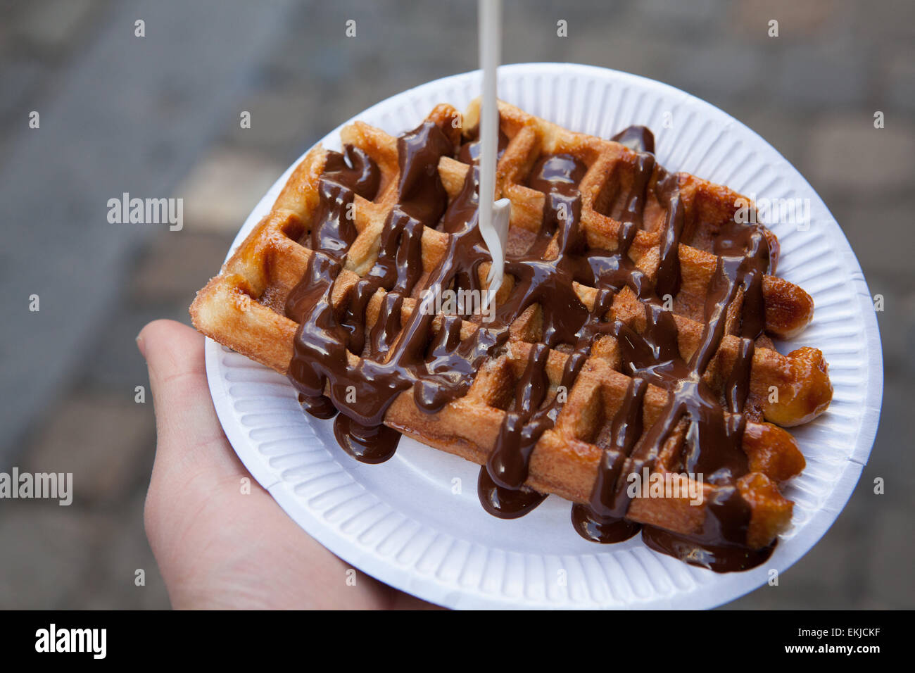 Belgian waffle Stock Photo