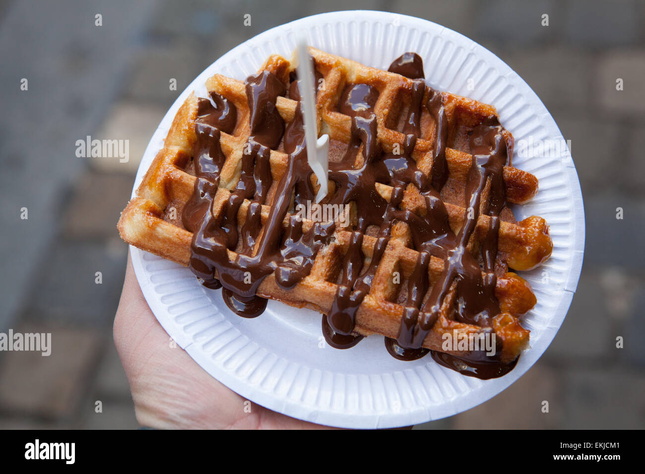 Belgian waffle Stock Photo