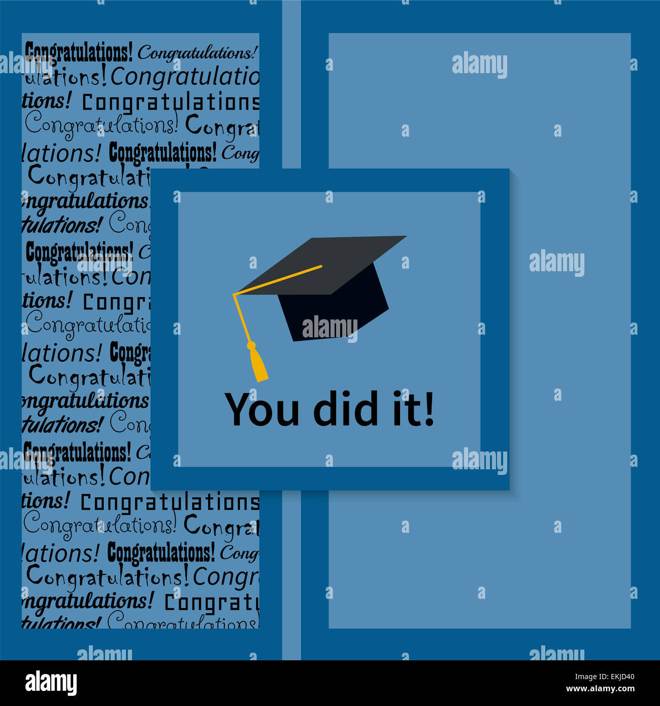 Greeting Card With Congratulations Graduate Completion of Studies Stock Photo
