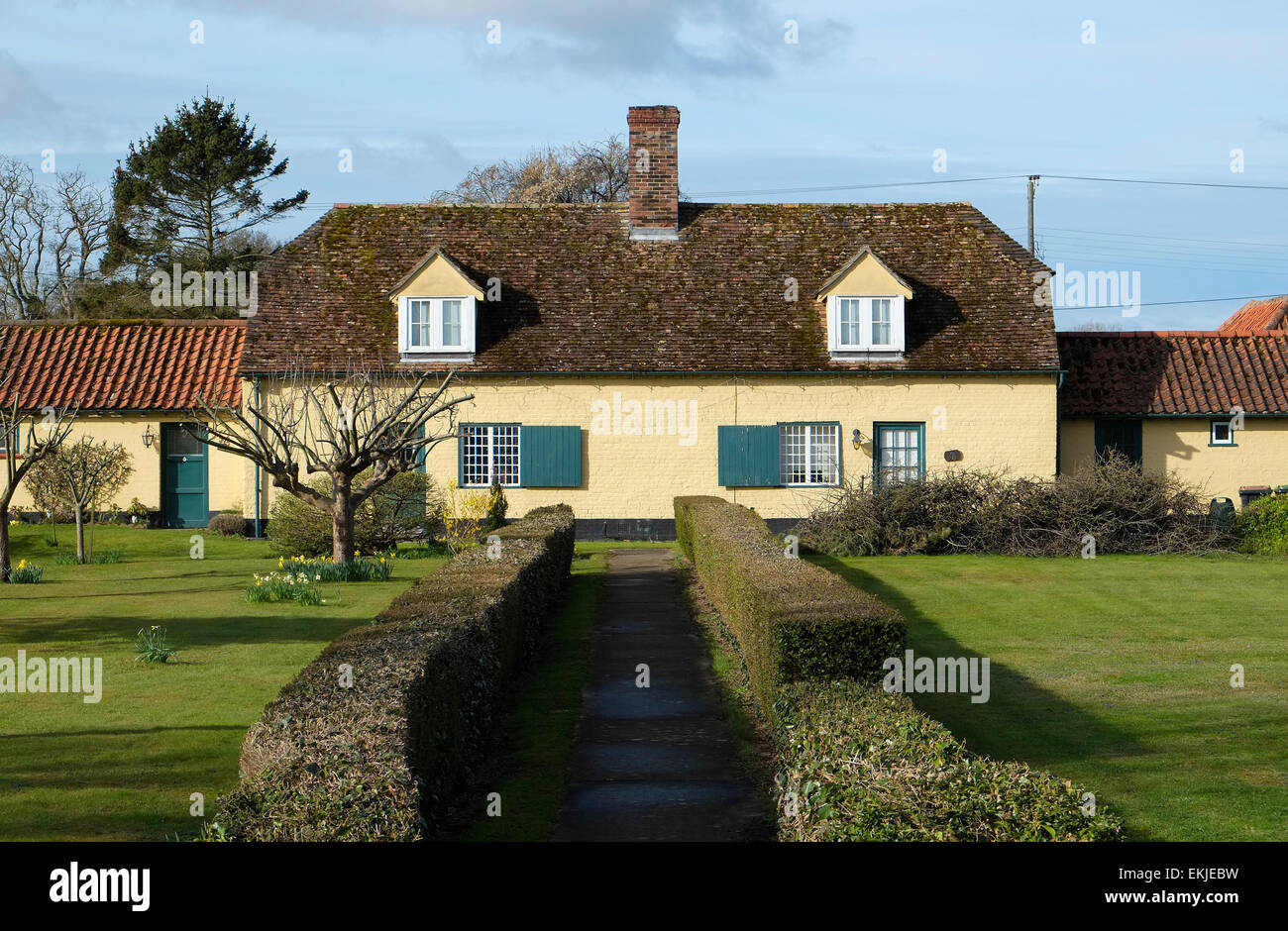 william and mary cottages, chippenham, suffolk, england Stock Photo Alamy