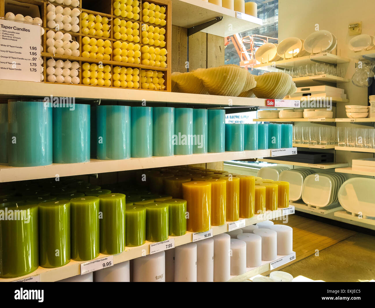 Candle Display, Crate and Barrel Housewares Store, NYC Stock Photo Alamy