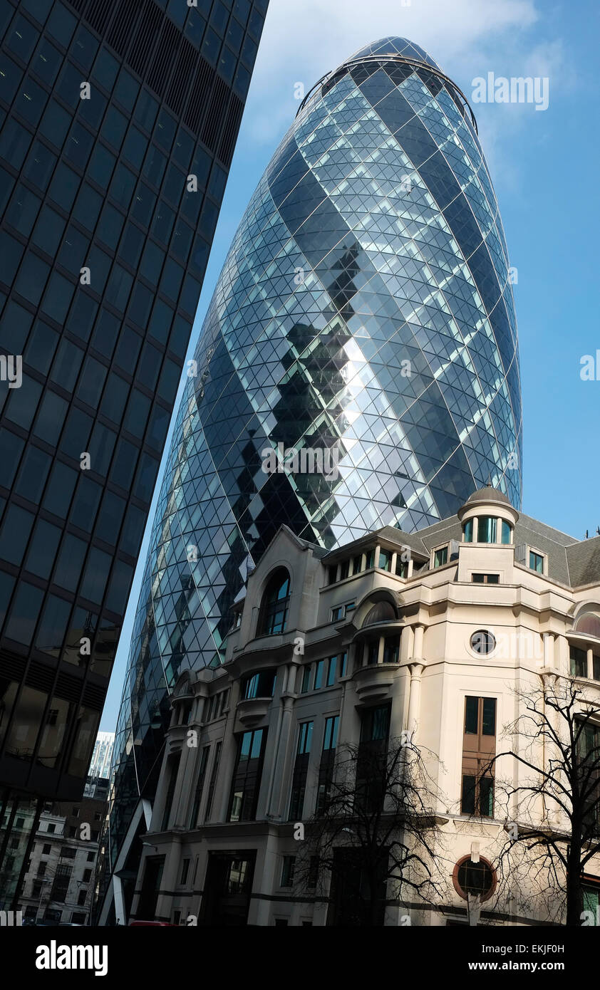 gherkin, swiss re building, city of london, england Stock Photo