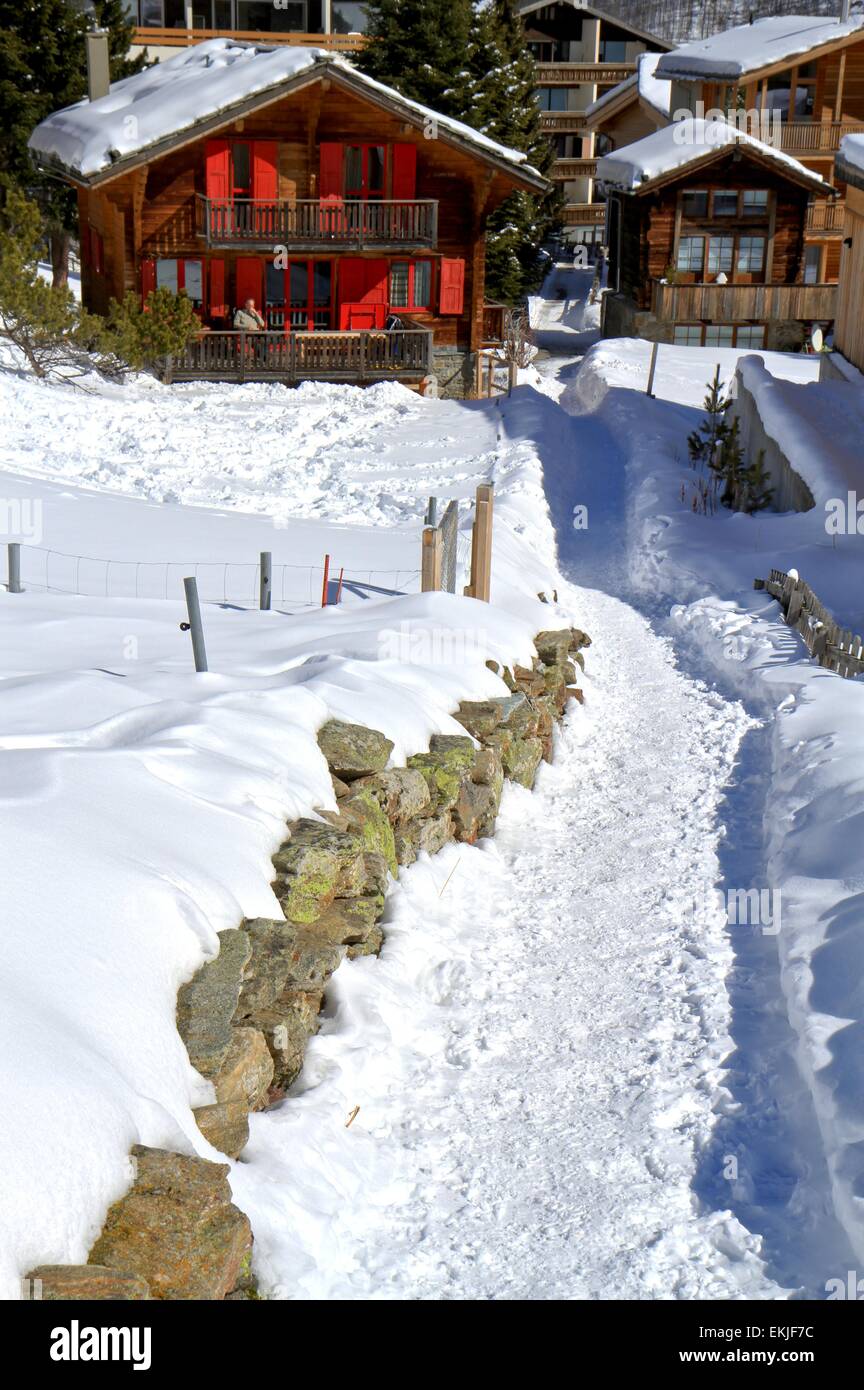 Vintage chalet, Saas Fee, Alps, Switzerland Stock Photo Alamy