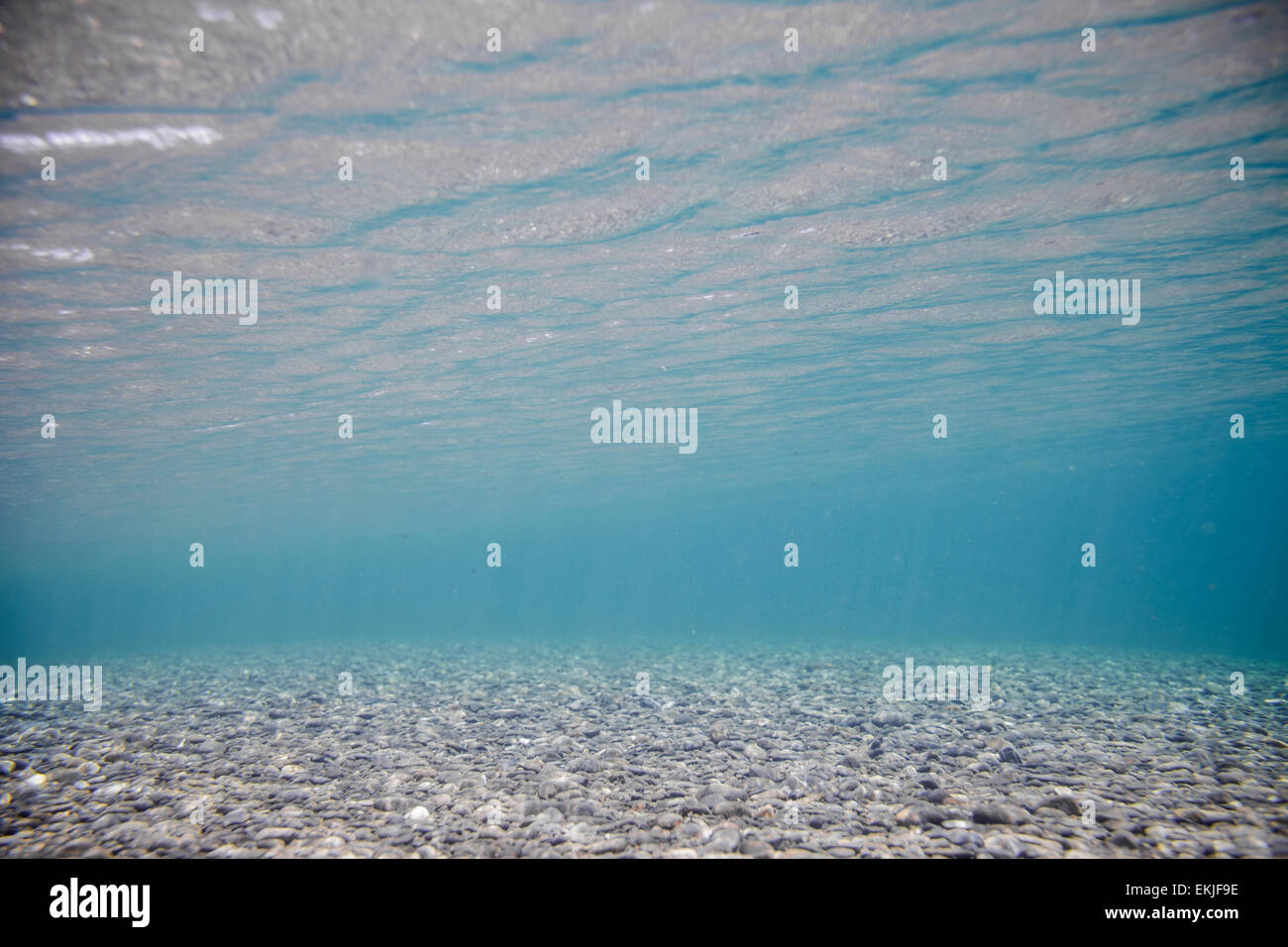 Underwater Image of Clear Water River Stock Photo