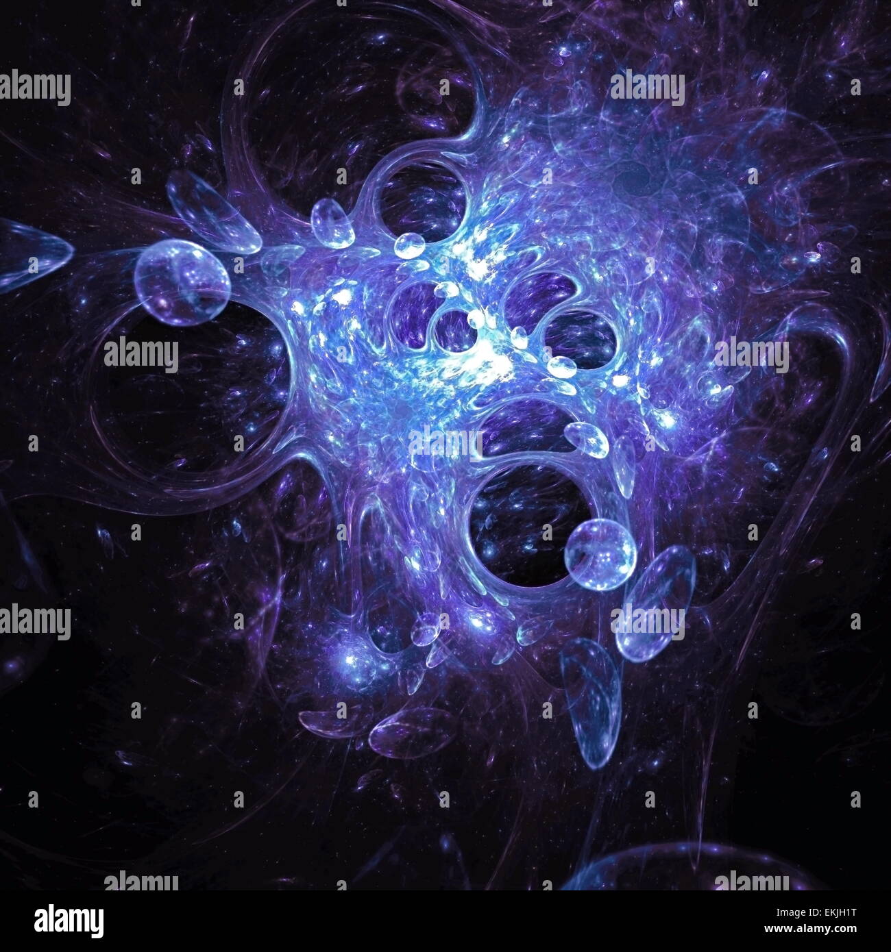 Translucent space nebula complex structured, bubbles and flows in ...