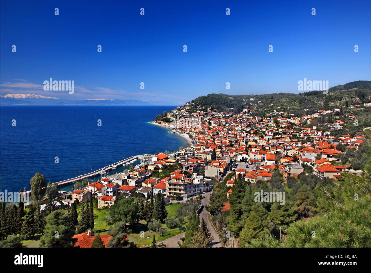 Limni, one of the most beautiful towns of Evia (Euboea) island (Greece) Stock Photo