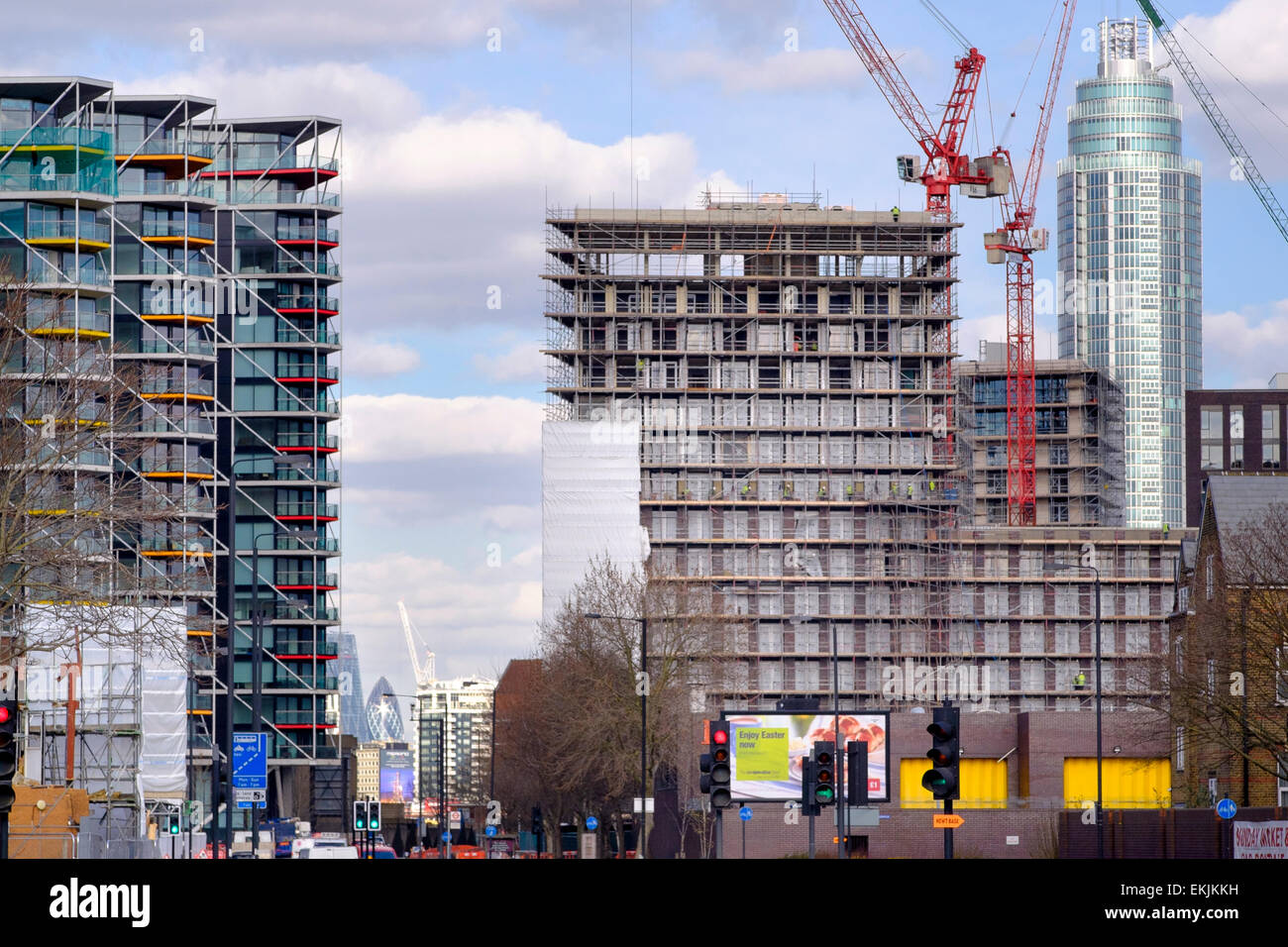 27 March 2015 London View along Nine Elms Lane through the Nine Elms