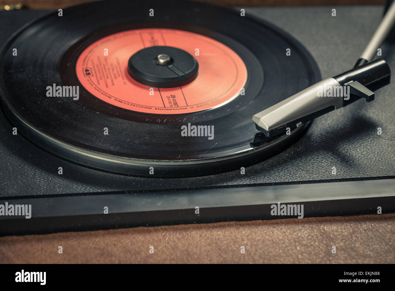 Pictured an old record player of the 70s Stock Photo Alamy
