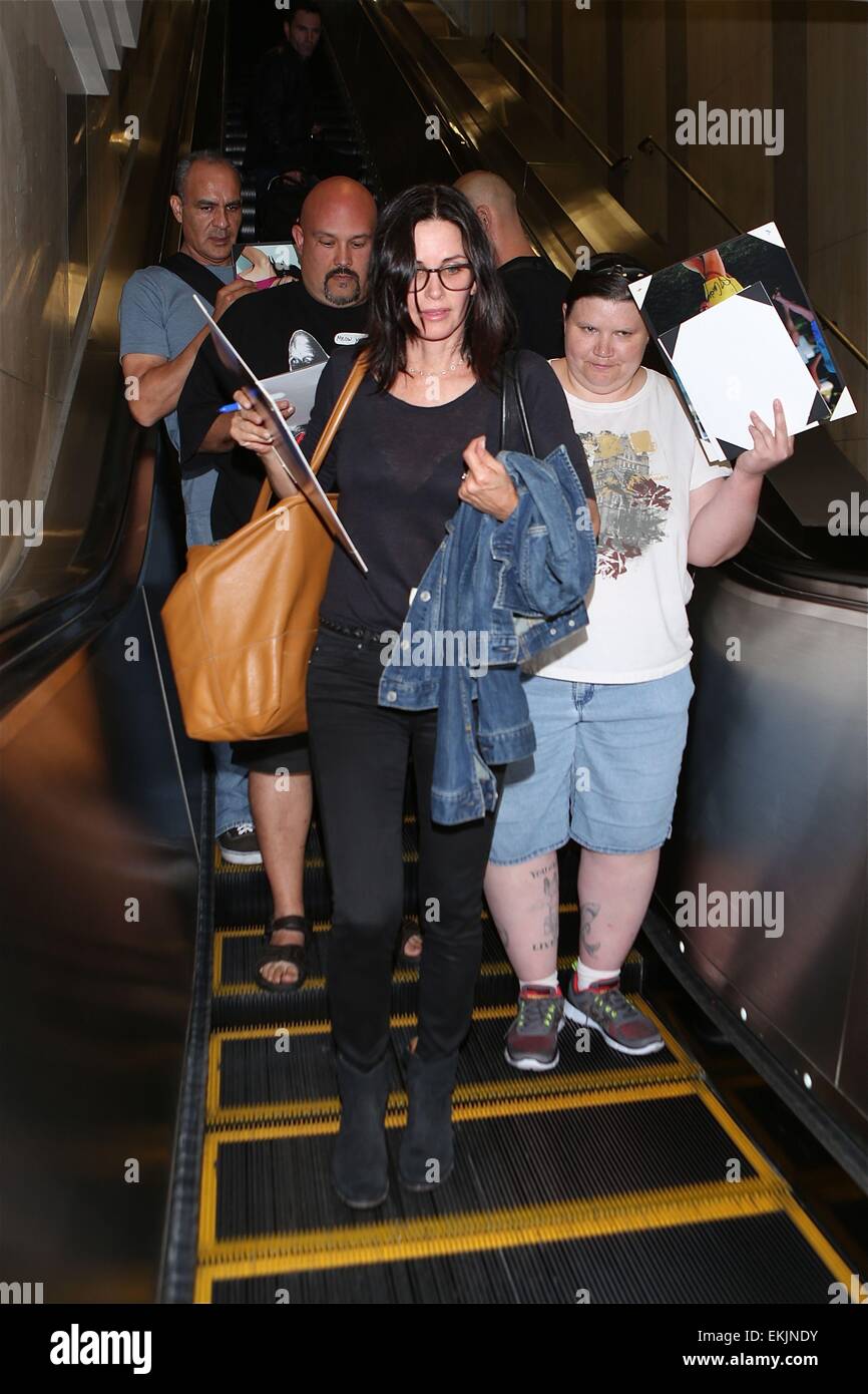 Courteney Cox and Johnny McDaid arrive at Los Angeles International