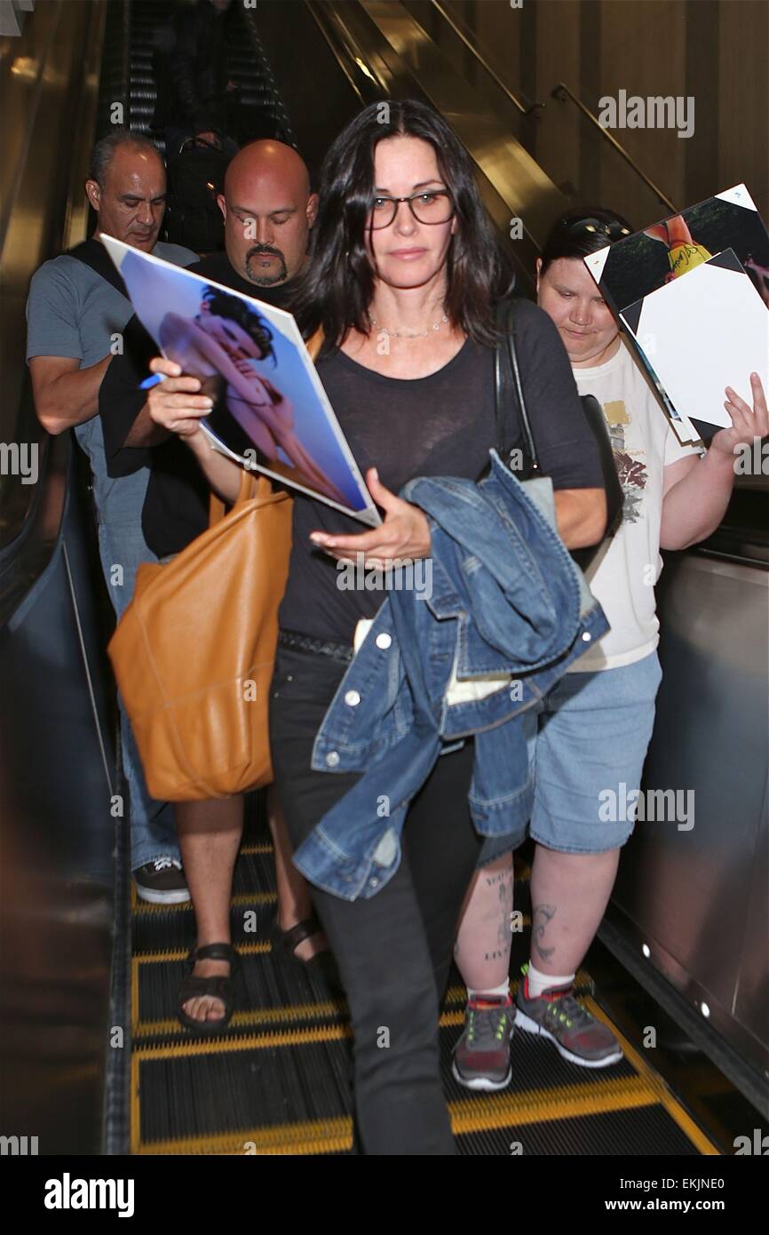 Courteney Cox and Johnny McDaid arrive at Los Angeles International