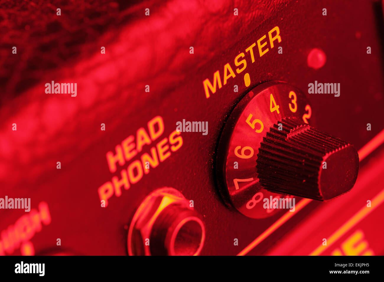 Master volume knob of a guitar amplifier Stock Photo Alamy