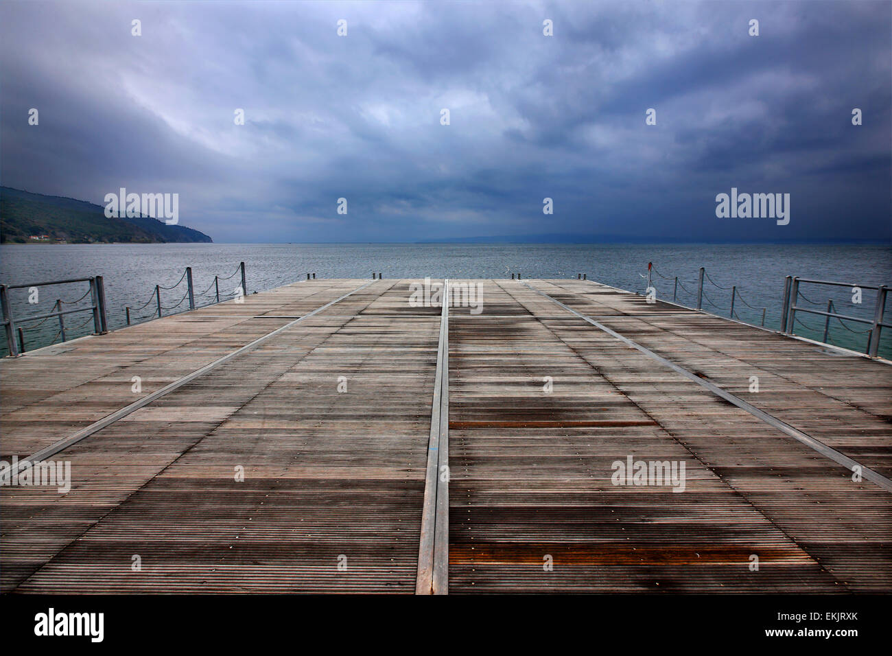 Jetty at Limni, one of the most beautiful towns of Evia (Euboea) island (Greece). Stock Photo