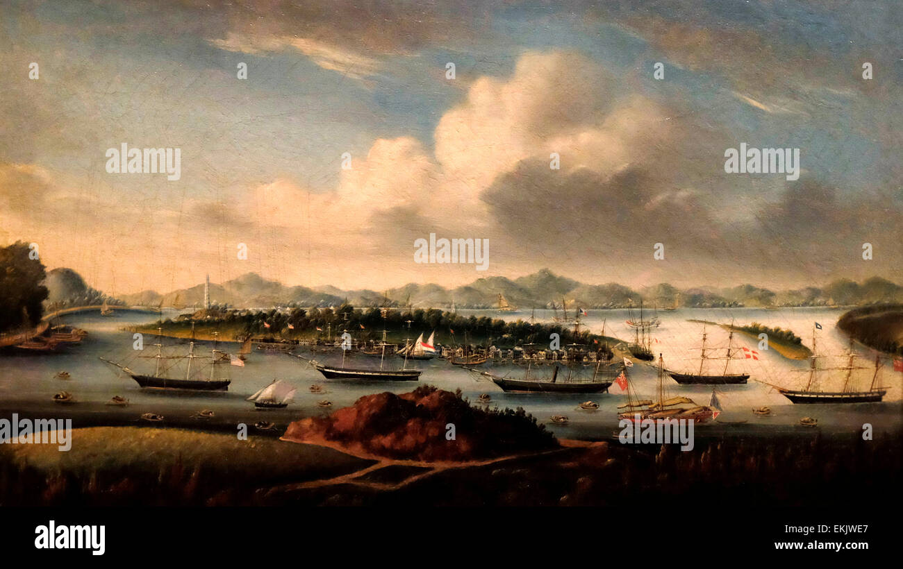 The Anchorage, Whampoa, China, circa 1850 Stock Photo