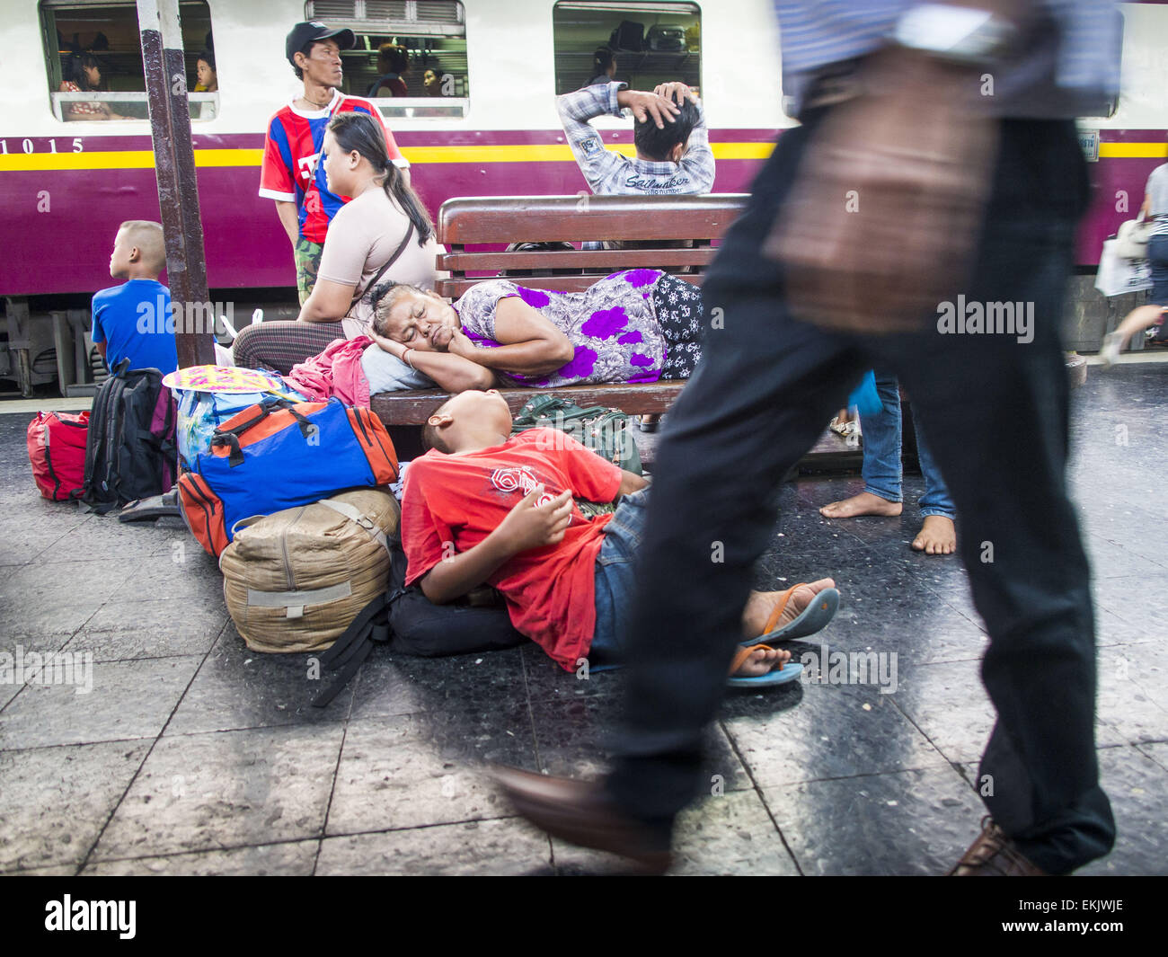 Passengers sleep on train in hi-res stock photography and images - Alamy