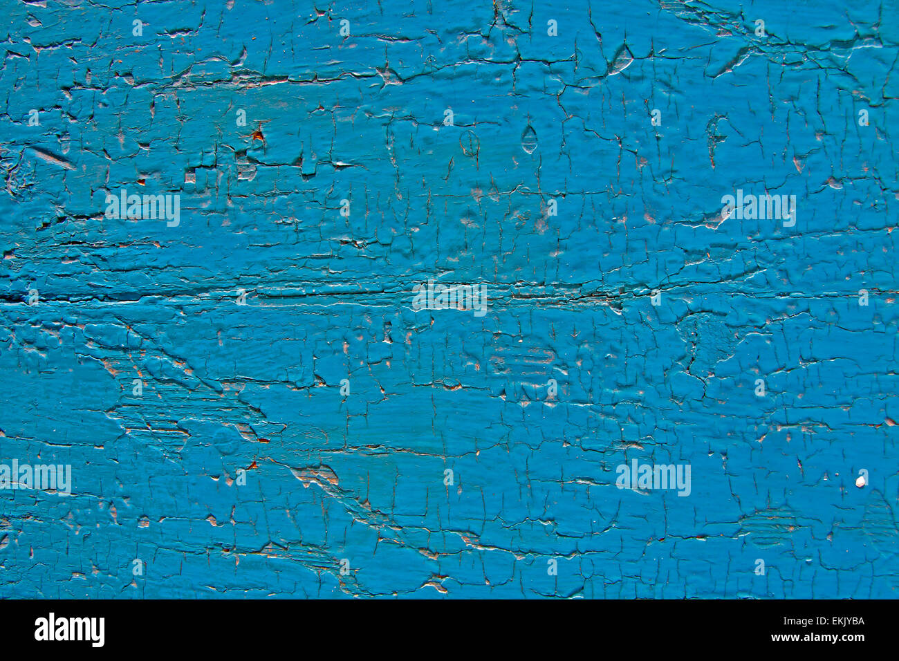 Turquoise blue cracked paint Stock Photo