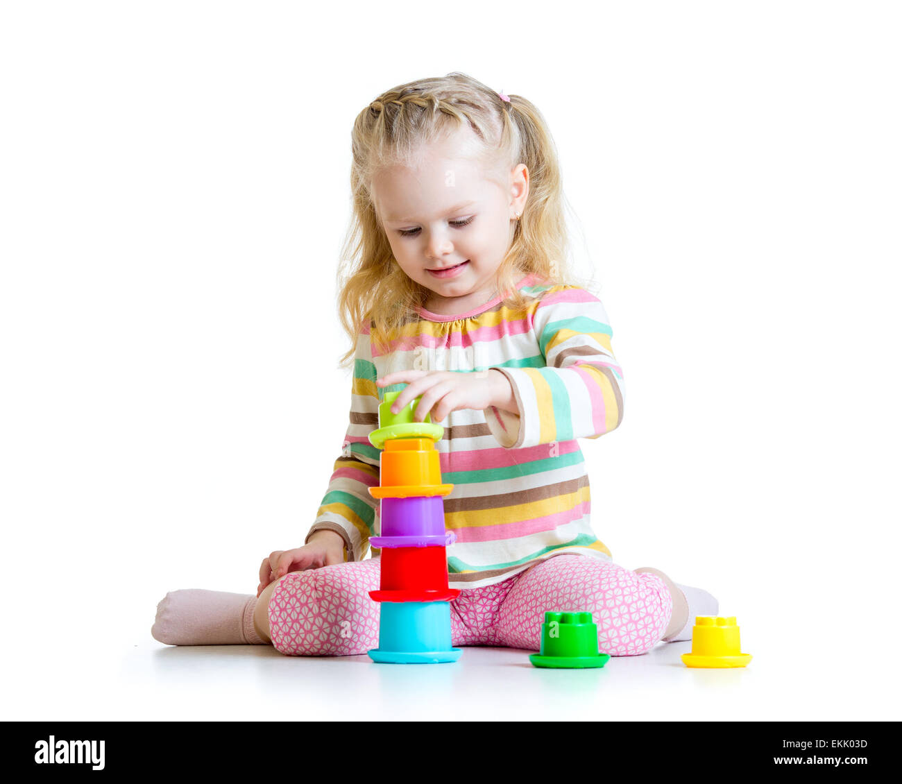 little girl playing with toys Stock Photo Alamy