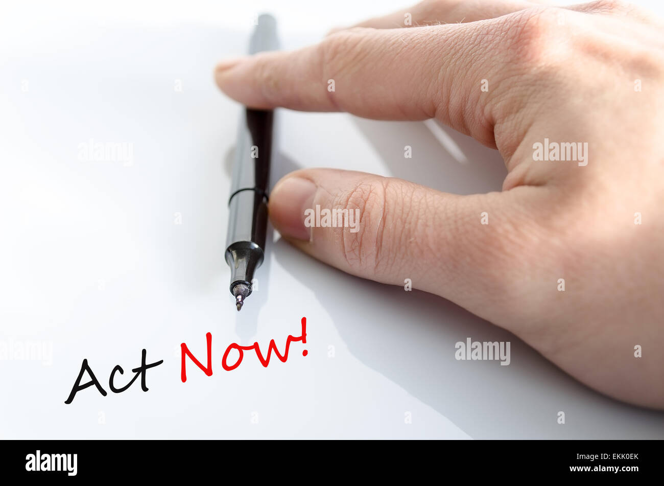 Act Now Concept Isolated Over White Background Stock Photo
