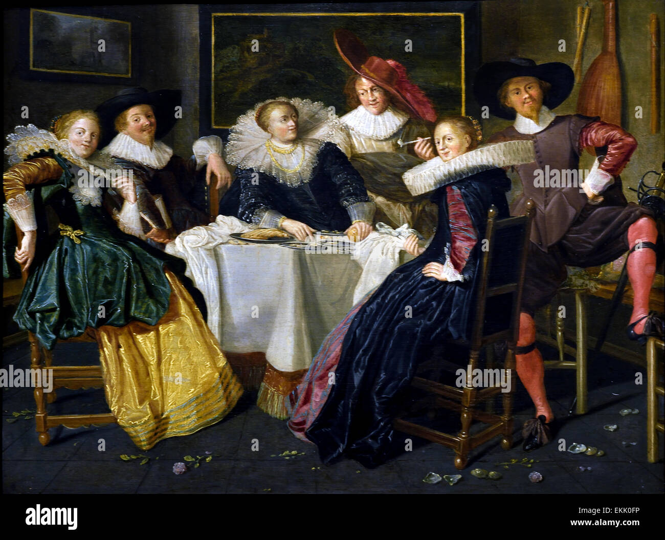 Merry Company 1628 Dirck Hals ( 1591 – 1656 )  Haarlem Dutch Netherlands Stock Photo